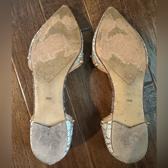 Halogen Olson Snakeskin Gold Studded Pointed Flat Size 7.5 - Picture 8 of 9
